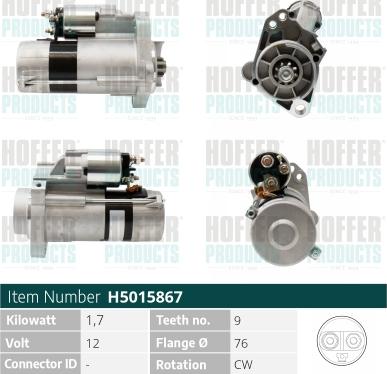 Hoffer H5015867 - Стартер autozip.com.ua