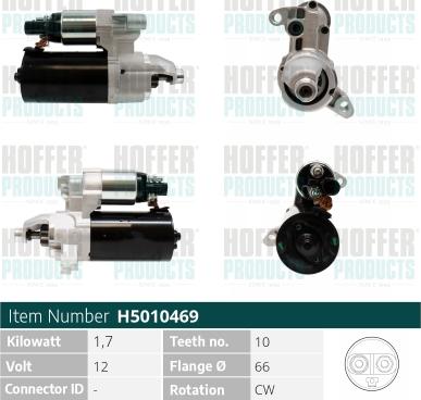 Hoffer H5010469 - Стартер autozip.com.ua