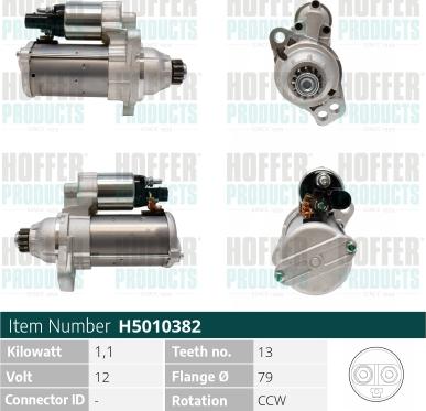Hoffer H5010382 - Стартер autozip.com.ua