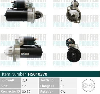 Hoffer H5010370 - Стартер autozip.com.ua