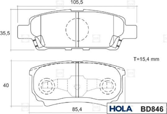 Hola BD846 - Гальмівні колодки, дискові гальма autozip.com.ua