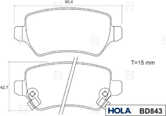 Hola BD843 - Гальмівні колодки, дискові гальма autozip.com.ua