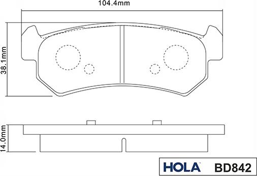 Hola BD842 - Гальмівні колодки, дискові гальма autozip.com.ua