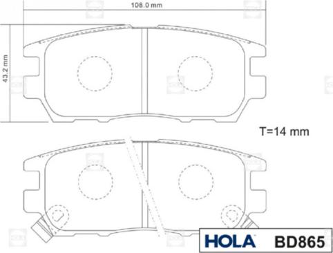 Hola BD865 - Гальмівні колодки, дискові гальма autozip.com.ua