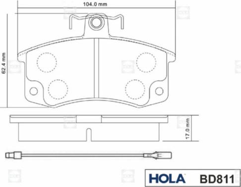 Hola BD811 - Гальмівні колодки, дискові гальма autozip.com.ua