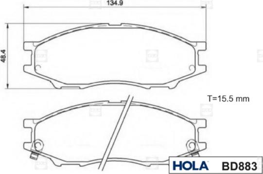 Hola BD883 - Гальмівні колодки, дискові гальма autozip.com.ua