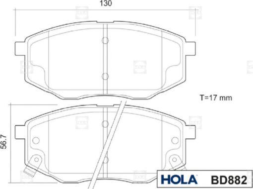 Hola BD882 - Гальмівні колодки, дискові гальма autozip.com.ua