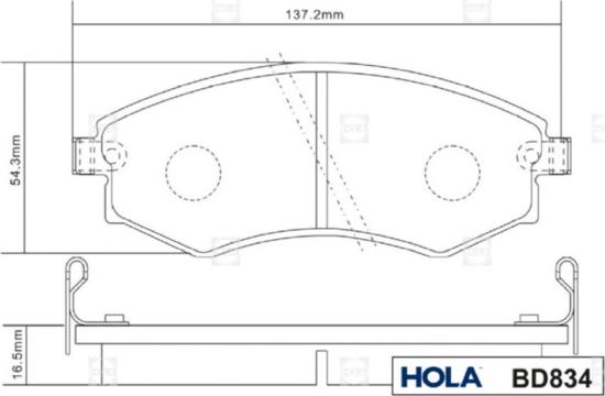 Hola BD834 - Гальмівні колодки, дискові гальма autozip.com.ua