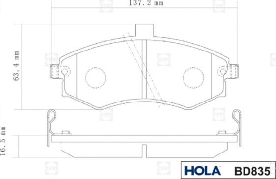 Hola BD835 - Гальмівні колодки, дискові гальма autozip.com.ua