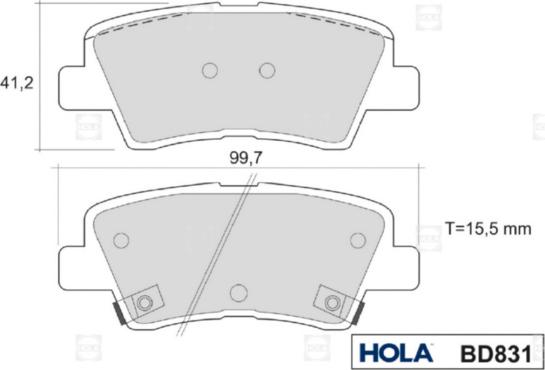 Hola BD831 - Гальмівні колодки, дискові гальма autozip.com.ua