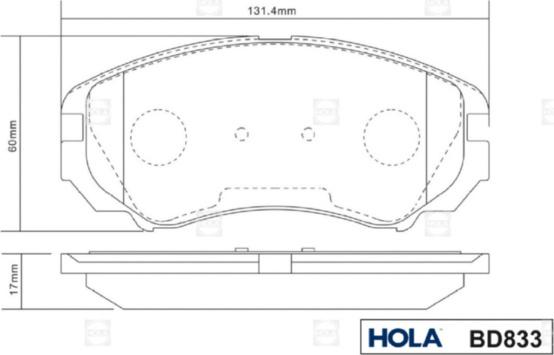 Hola BD833 - Гальмівні колодки, дискові гальма autozip.com.ua