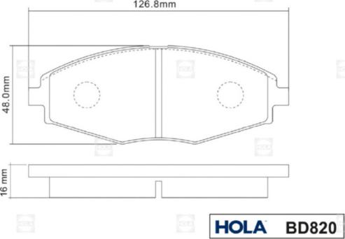 Hola BD820 - Гальмівні колодки, дискові гальма autozip.com.ua