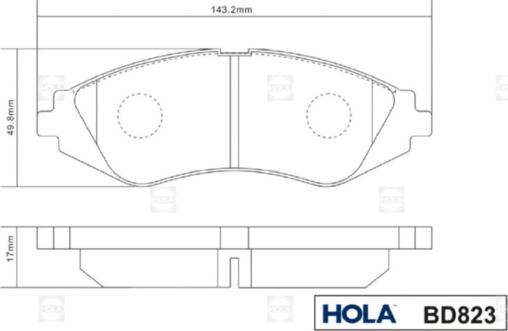 Hola BD823 - Гальмівні колодки, дискові гальма autozip.com.ua