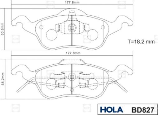 Hola BD827 - Гальмівні колодки, дискові гальма autozip.com.ua