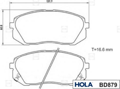 Hola BD879 - Гальмівні колодки, дискові гальма autozip.com.ua