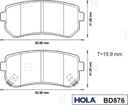 Hola BD876 - Гальмівні колодки, дискові гальма autozip.com.ua