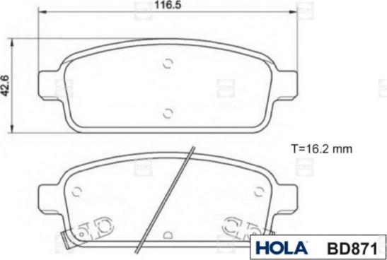 Hola BD871 - Гальмівні колодки, дискові гальма autozip.com.ua