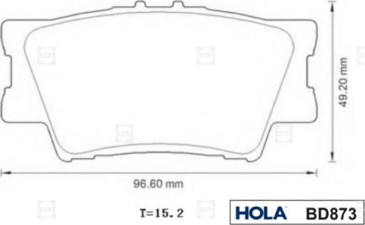 Hola BD873 - Гальмівні колодки, дискові гальма autozip.com.ua