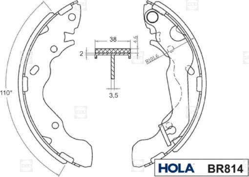 Hola BR814 - Комплект гальм, барабанний механізм autozip.com.ua