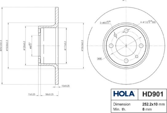 Hola HD901 - Гальмівний диск autozip.com.ua