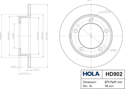 Hola HD902 - Гальмівний диск autozip.com.ua