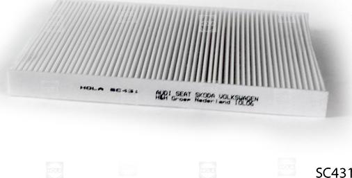 Hola SC431 - Фільтр, повітря у внутрішній простір autozip.com.ua