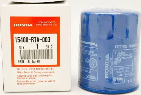 Honda 15400-RTA-003 - Масляний фільтр autozip.com.ua