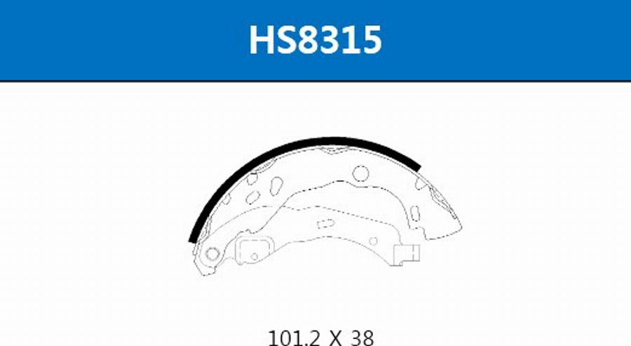 HSB Gold HS8315 - Комплект гальм, барабанний механізм autozip.com.ua