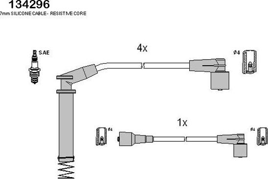 HÜCO 134296 - Комплект проводів запалювання autozip.com.ua