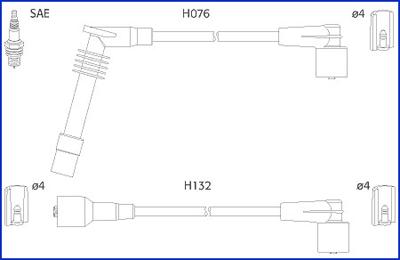 HÜCO 134246 - Комплект проводів запалювання autozip.com.ua