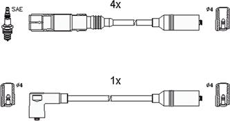 HÜCO 134267 - Комплект проводів запалювання autozip.com.ua