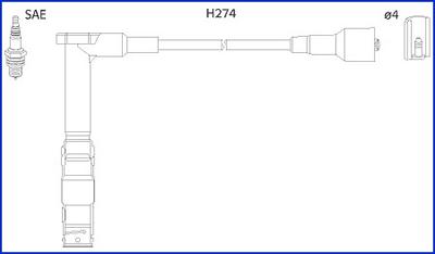 HÜCO 134775 - Комплект проводів запалювання autozip.com.ua