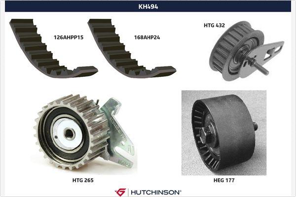 Hutchinson KH 494 - Комплект ременя ГРМ autozip.com.ua