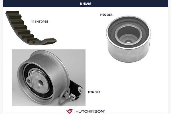 Hutchinson KH 496 - Комплект ременя ГРМ autozip.com.ua