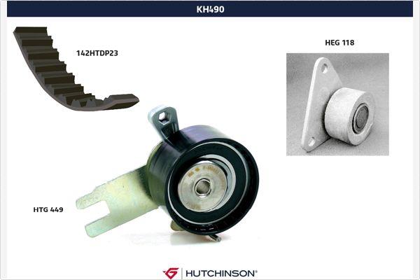 Hutchinson KH 490 - Комплект ременя ГРМ autozip.com.ua