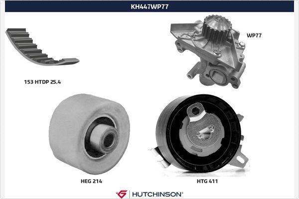 Hutchinson KH 447WP77 - Водяний насос + комплект зубчатого ременя autozip.com.ua