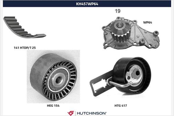 Hutchinson KH 457WP64 - Водяний насос + комплект зубчатого ременя autozip.com.ua