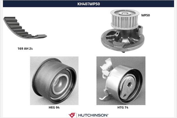 Hutchinson KH 407WP50 - Водяний насос + комплект зубчатого ременя autozip.com.ua