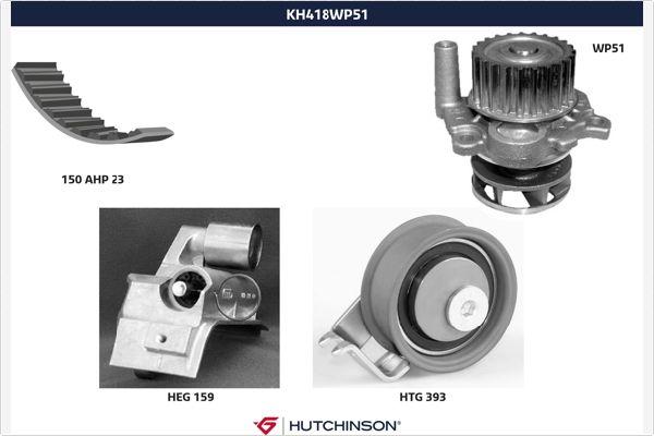 Hutchinson KH 418WP51 - Водяний насос + комплект зубчатого ременя autozip.com.ua