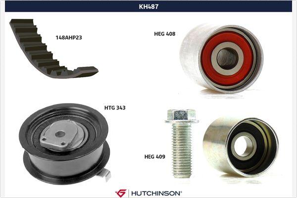 Hutchinson KH 487 - Комплект ременя ГРМ autozip.com.ua