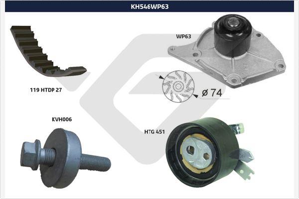 Hutchinson KH 546WP63 - Водяний насос + комплект зубчатого ременя autozip.com.ua