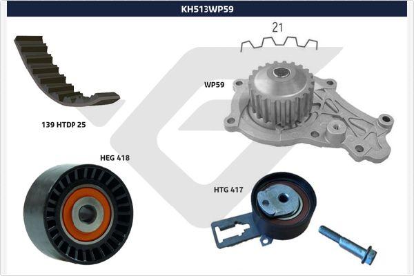 Hutchinson KH 513WP59 - Водяний насос + комплект зубчатого ременя autozip.com.ua