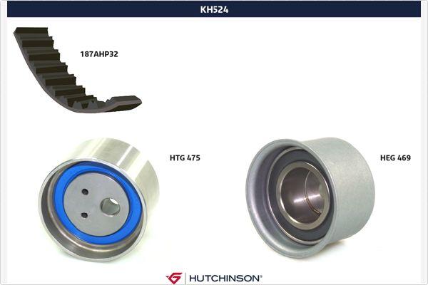 Hutchinson KH 524 - Комплект ременя ГРМ autozip.com.ua