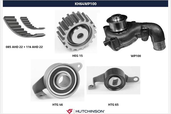 Hutchinson KH 64WP100 - Водяний насос + комплект зубчатого ременя autozip.com.ua