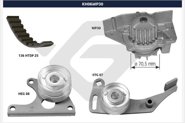 Hutchinson KH 06WP30 - Водяний насос + комплект зубчатого ременя autozip.com.ua