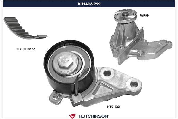 Hutchinson KH 140WP99 - Водяний насос + комплект зубчатого ременя autozip.com.ua