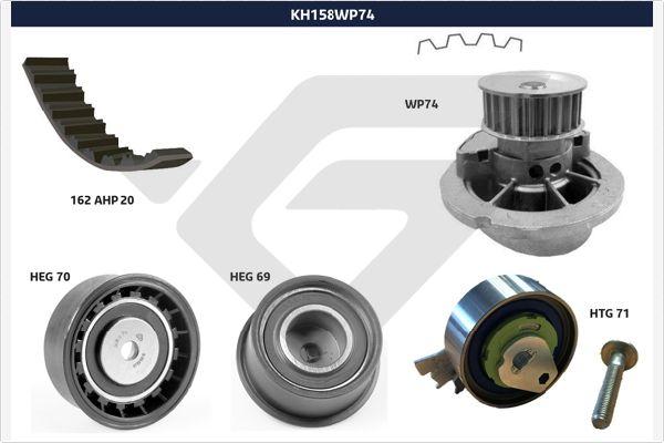 Hutchinson KH 158WP74 - Водяний насос + комплект зубчатого ременя autozip.com.ua