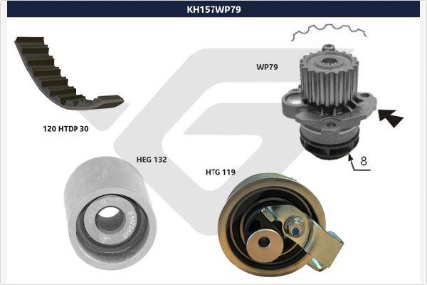 Hutchinson KH 157WP79 - Водяний насос + комплект зубчатого ременя autozip.com.ua