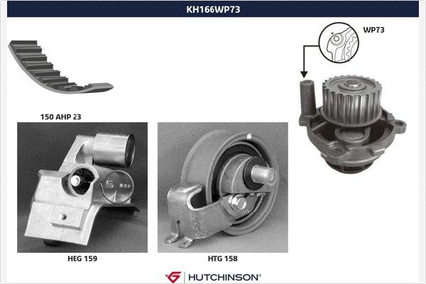 Hutchinson KH 166WP73 - Водяний насос + комплект зубчатого ременя autozip.com.ua
