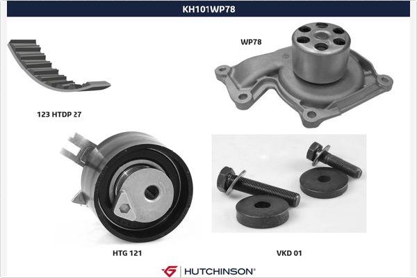 Hutchinson KH 101WP78 - Водяний насос + комплект зубчатого ременя autozip.com.ua